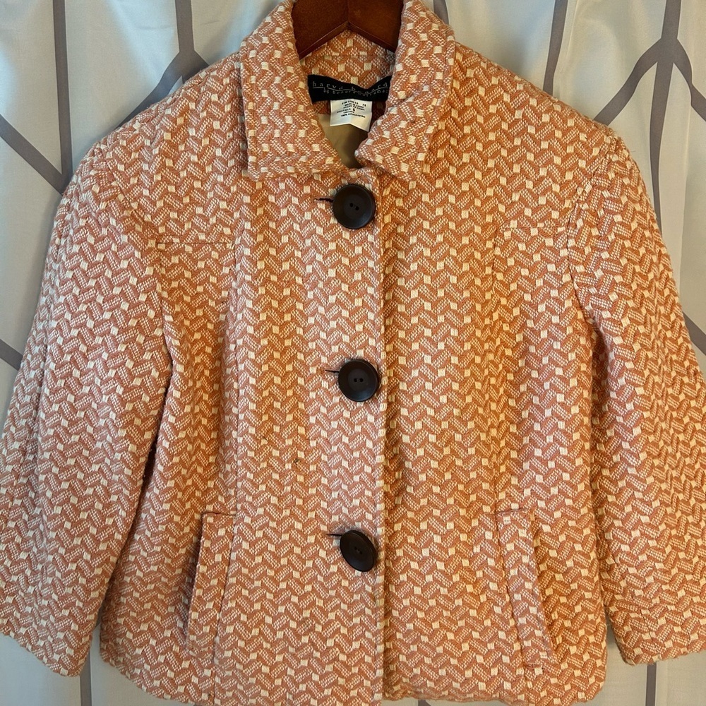 Harve Benard Peach and Cream Textured Jacket